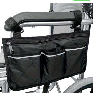 Universal Wheelchair Waterproof Armrest Hanging Storage Bag Multiple Pockets NIP